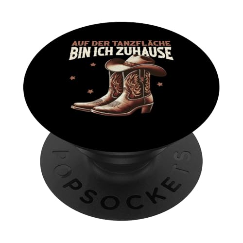 Auf Der Tanzfläche Bin Ich Zuhause Cowboyhut Tänzerinnen PopSockets Klebender PopGrip von Western Country Line Dance Country Musik Liebhaber