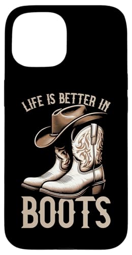 Life Is Better In Boots Cowgirl Cowboyhut Tänzerinnen Hülle für iPhone 15 Life Is Better In Boots Cowgirl Cowboyhut Tänzerinnen Hülle für iPhone 15 von Western Country Line Dance Country Musik Liebhaber