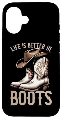 Life Is Better In Boots Cowgirl Cowboyhut Tänzerinnen Hülle für iPhone 16 Life Is Better In Boots Cowgirl Cowboyhut Tänzerinnen Hülle für iPhone 16 von Western Country Line Dance Country Musik Liebhaber