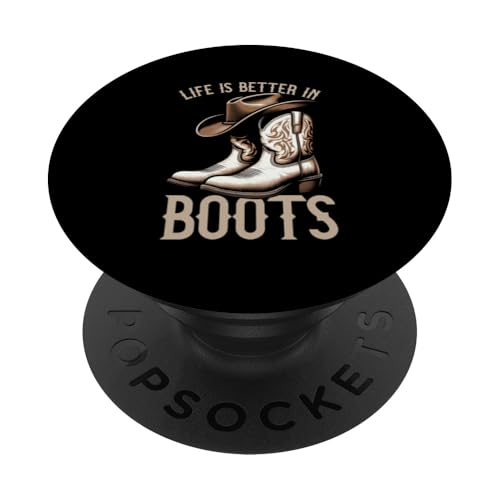 Life Is Better In Boots Cowgirl Cowboyhut Tänzerinnen PopSockets Klebender PopGrip Life Is Better In Boots Cowgirl Cowboyhut Tänzerinnen PopSockets Klebender PopGrip von Western Country Line Dance Country Musik Liebhaber