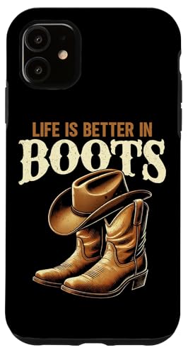 Life Is Better In Boots Tänzerinnen Country Musik Cowgirl Hülle für iPhone 11 Life Is Better In Boots Tänzerinnen Country Musik Cowgirl Hülle für iPhone 11 von Western Country Line Dance Country Musik Liebhaber