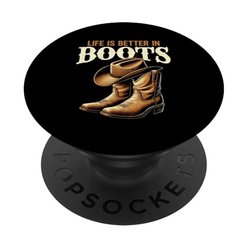 Life Is Better In Boots Tänzerinnen Country Musik Cowgirl PopSockets Klebender PopGrip Life Is Better In Boots Tänzerinnen Country Musik Cowgirl PopSockets Klebender PopGrip von Western Country Line Dance Country Musik Liebhaber