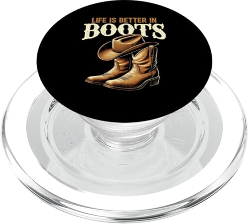 Life Is Better In Boots Tänzerinnen Country Musik Cowgirl PopSockets PopGrip für MagSafe Life Is Better In Boots Tänzerinnen Country Musik Cowgirl PopSockets PopGrip für MagSafe von Western Country Line Dance Country Musik Liebhaber