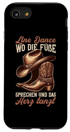 Line Dance Wo Die Füße Sprechen Und Das Herz Tanzt Country Hülle für iPhone SE (2020) / 7 / 8 von Western Country Line Dance Country Musik Liebhaber