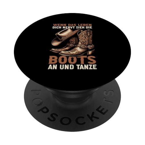 Line Dancing Cowgirl Cowboyhut Tänzerinnen Country Musik PopSockets Klebender PopGrip von Western Country Line Dance Country Musik Liebhaber