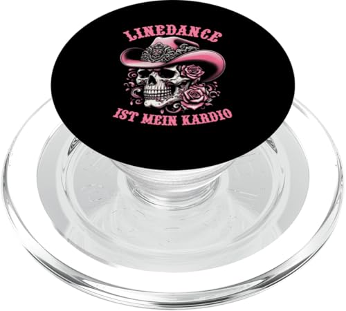 Linedance Ist Mein Kardio Skull Cowboyhut Tänzerinnen PopSockets PopGrip für MagSafe von Western Country Line Dance Country Musik Liebhaber