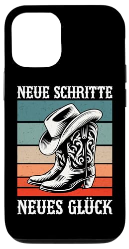 Neue Schritte Neues Glück Retro Line Dancing Cowgirl Hülle für iPhone 12/12 Pro von Western Country Line Dance Country Musik Liebhaber