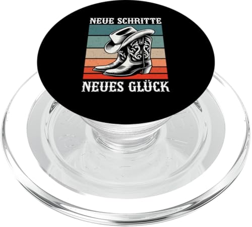 Neue Schritte Neues Glück Retro Line Dancing Cowgirl PopSockets PopGrip für MagSafe von Western Country Line Dance Country Musik Liebhaber