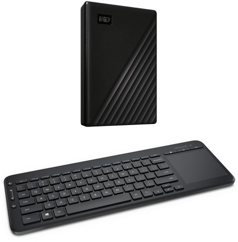 My Passport (1TB) schwarz inkl. Microsoft All-in-One Media Keyboard schwarz von Western Digital