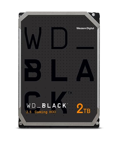 WD_BLACK 2TB Hochleistungsspeicher 3.5" HDD Gaming Festplatte, 7.200 U/min, SATA 6 GB/s, 64MB Cache, Schwarz von Western Digital