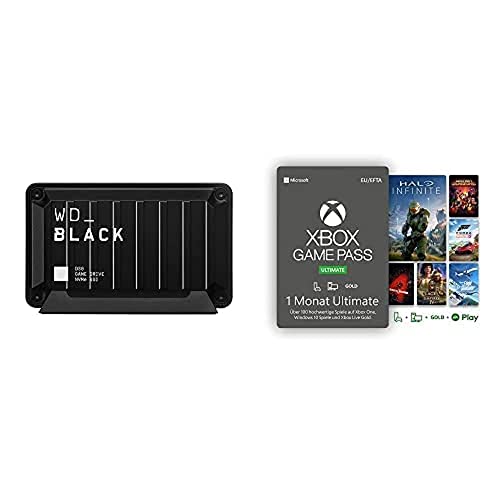 WD_Black D30 1 TB Game Drive SSD + Xbox Game Pass Ultimate | 1 Monate Mitgliedschaft | Xbox/Win 10 PC - Download Code von Western Digital
