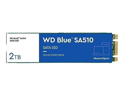 WD Blue SA510 SATA SSD 2 TB M.2 2280 (Lesen bis 560 MB/s, Schreiben bis 520 MB/s, Upgrade für PC/Laptop, dreimonatiges Probeabo von Dropbox Professional, Western Digital SSD Dashboard) von Western Digital