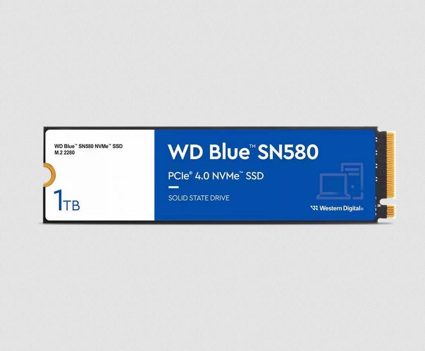 WD Blue SN580 WDS100T3B0E - SSD - 1 TB - intern - M.2 2280 - PCIe 4.0 x4 (NVMe) von Western Digital