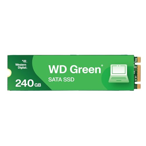 WD Green SATA SSD interne SSD 240 GB (M.2 2280 Modul für den Einsatz in Laptops und Desktop PCs, SLC-Caching-Technologie, Stoßfest, WD F.I.T. Lab™-zertifiziert) grün von Western Digital