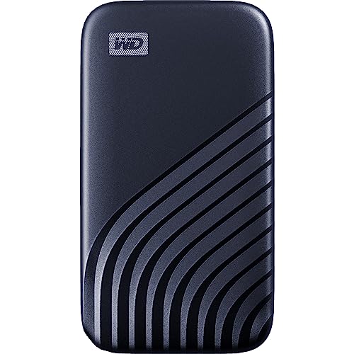 WD My Passport SSD 1 TB mobiler SSD Speicher (NVMe-Technologie, USB-C und USB 3.2 Gen-2 kompatibel, Lesen 1050 MB/s, Schreiben 1000 MB/s) Mitternachtsblau von Western Digital