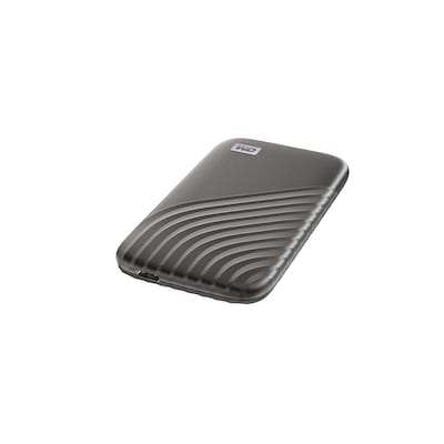 WD My Passport SSD 4 TB USB-C 3.2 Gen 2 stoßfestes Metallgehäuse grau von Western Digital