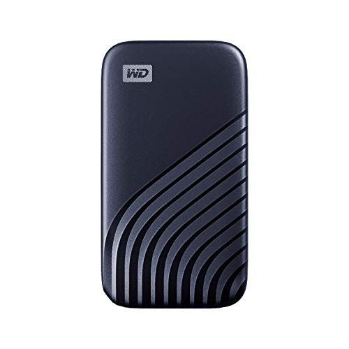WD My Passport SSD 500 GB mobiler SSD Speicher (NVMe-Technologie, USB-C und USB 3.2 Gen-2 kompatibel, Lesen 1050 MB/s, Schreiben 1000 MB/s) Mitternachtsblau von Western Digital