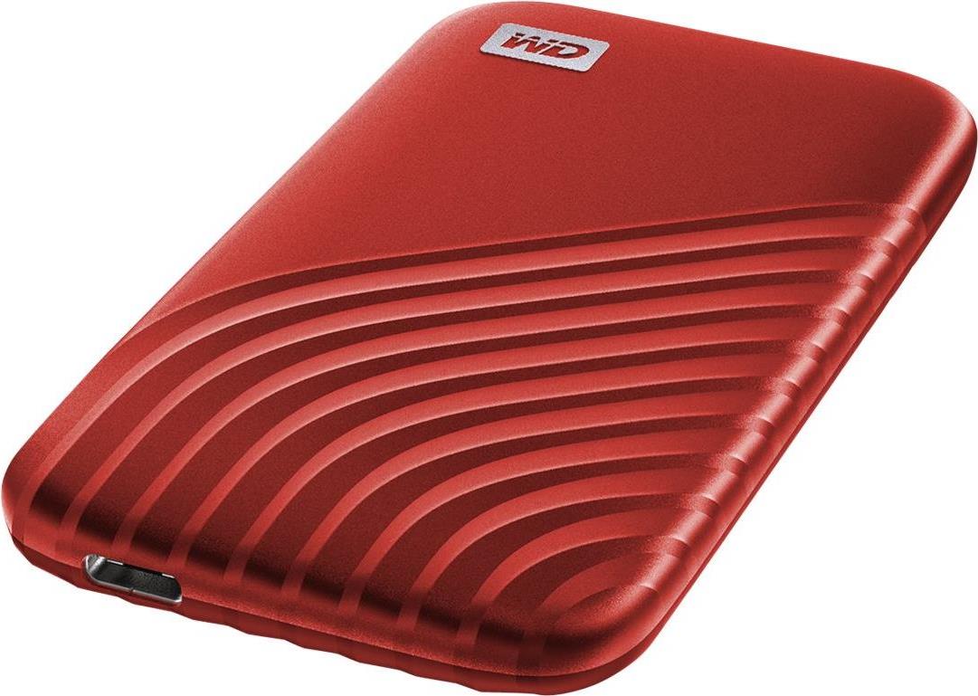 WD My Passport SSD WDBAGF0020BRD - SSD - verschlüsselt - 2 TB - extern (tragbar) - USB 3.2 Gen 2 (USB-C Steckverbinder) - 256-Bit-AES - Rot von Western Digital