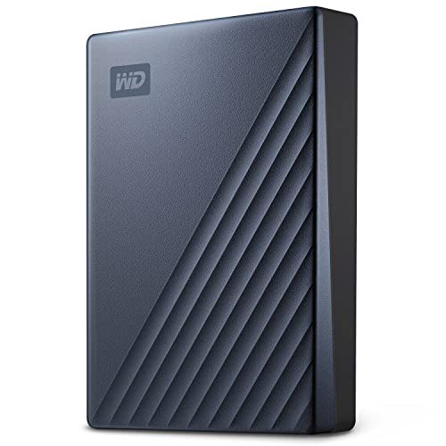WD My Passport Ultra externe Festplatte 4 TB (mobiler Speicher, Metallgehäuse, herunterladbare Software, automatische Backups, Passwortschutz) Blau - auch kompatibel mit PC, Xbox, PS4 und PS5 von WD