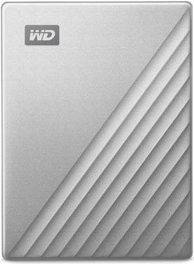 WD My Passport Ultra for Mac WDBKYJ0020BSL - Festplatte - verschl�sselt - 2 TB - extern (tragbar) - USB 3.0 (USB-C Steckverbinder) - 256-Bit-AES - Silber von Western Digital