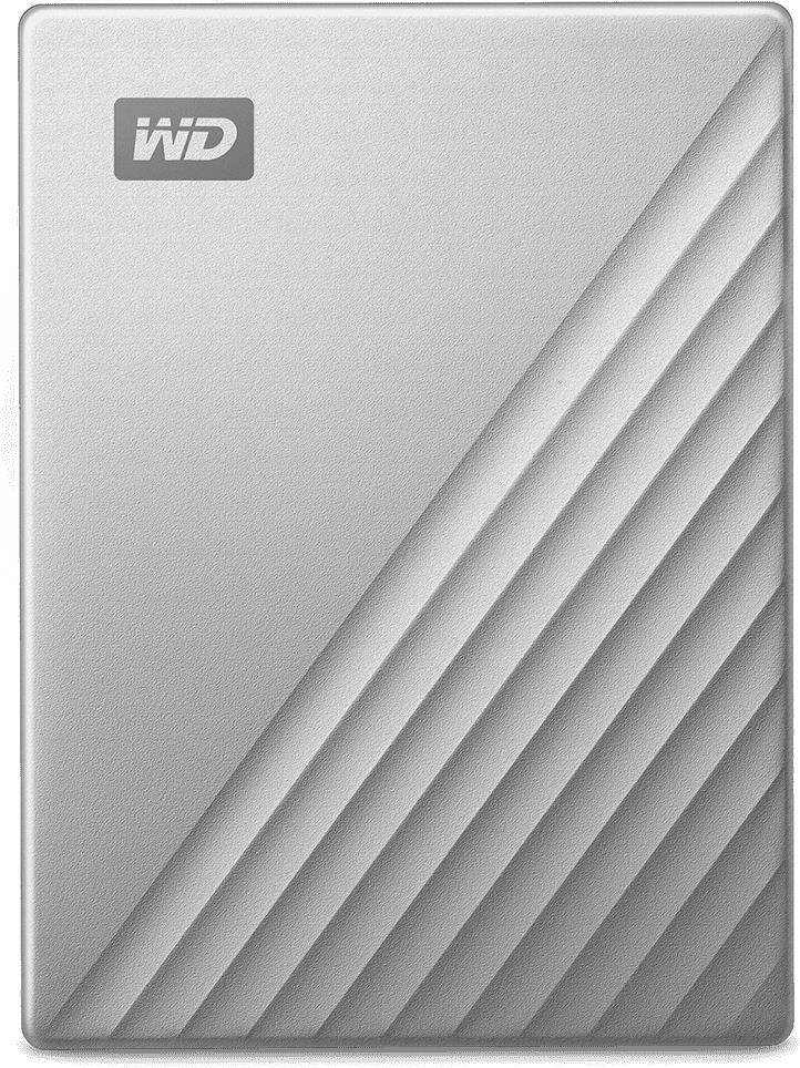 WD My Passport Ultra for Mac WDBPMV0050BSL - Festplatte - verschlüsselt - 5 TB - extern (tragbar) - USB 3.1 (USB-C Steckverbinder) - 256-Bit-AES - Silber von Western Digital