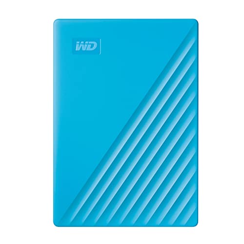 WD My Passport externe Festplatte 2 TB (mobiler Speicher, schlankes Design, herunterladbare Software, automatische Backups, Passwortschutz) Blau - auch kompatibel mit PC, Xbox und PS4 von WD
