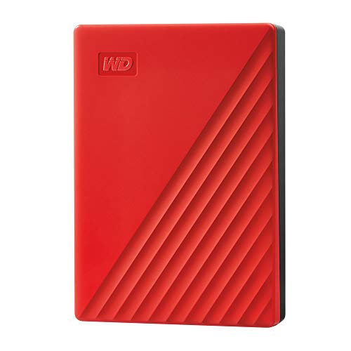 WD My Passport externe Festplatte 4 TB (mobiler Speicher, schlankes Design, herunterladbare Software, automatische Backups, Passwortschutz) Rot - auch kompatibel mit PC, Xbox und PS4 von WD