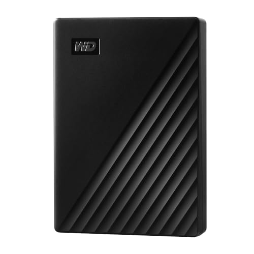 WD My Passport externe Festplatte 5 TB (mobiler Speicher, schlankes Design, herunterladbare Software, automatische Backups, Passwortschutz) Schwarz - auch kompatibel mit PC, Xbox und PS4 von WD