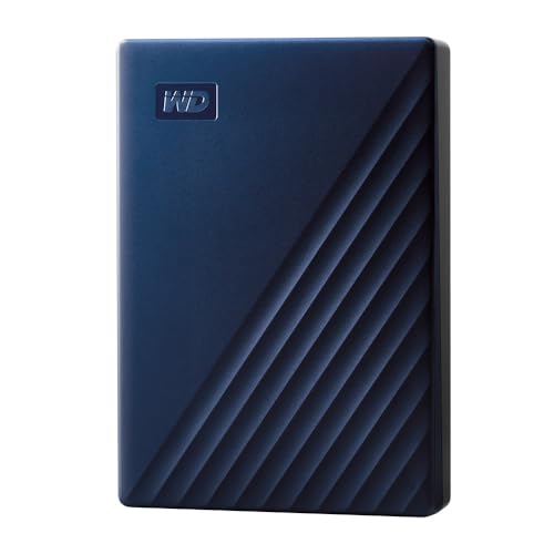 WD My Passport for Mac externe Festplatte 4 TB (mobiler Speicher, USB-C-fähig, herunterladbare Software, Passwortschutz, Mac kompatibel, einfach einzusetzen) mitternachtsblau von WD