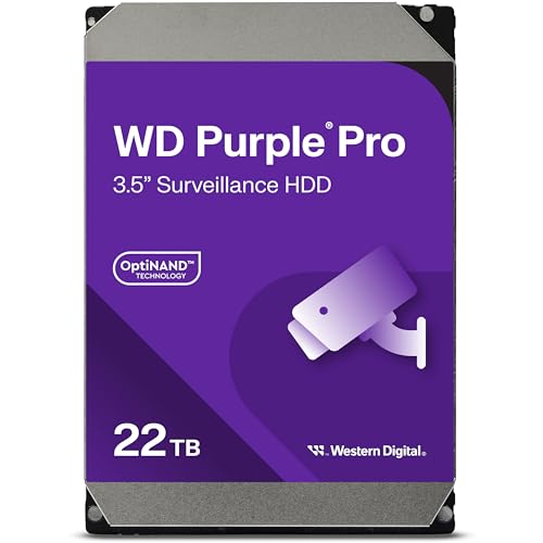 WD Purple Pro interne Festplatte 8 TB (3,5 Zoll, OptiNAND, 550 TB/Jahr Workload-Rate, 512 MB Cache, 7.200 U/min, bis zu 64 HD-Kameras, AllFrame KI-Technologie, 32 KI-Streams, für Dauerbetrieb) von Western Digital