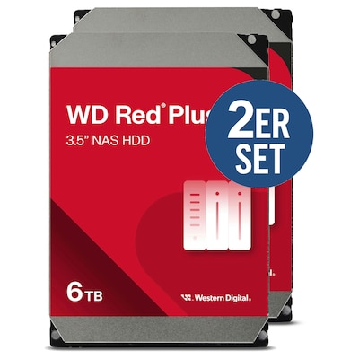 WD Red Plus 2er Set WD60EFPX - 6 TB 5640 rpm 256 MB 3,5 Zoll SATA 6 Gbit/s CMR von Western Digital