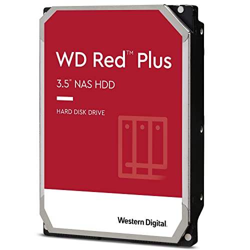 WD Red Plus interne Festplatte NAS 1 TB (3,5'', Workload-Rate 180 TB/Jahr, 5.400 U/min, 16 MB Cache, NASware™-Firmware für Kompatibilität, 8 Bays) Rot von Western Digital