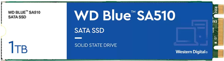 WD Blue SA510 WDS100T3B0B - SSD - 1TB - intern - M.2 2280 - SATA 6Gb/s - Blau (WDS100T3B0B) von Western Digital