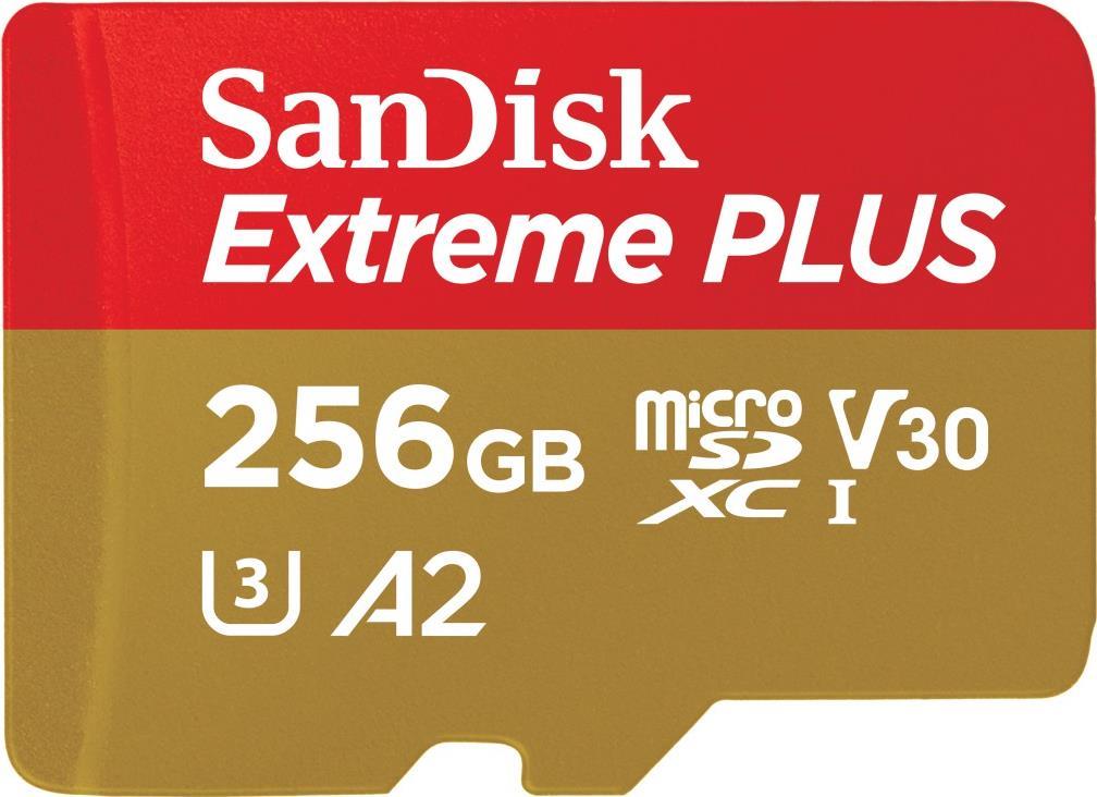 WESTERN DIGITAL EXTREME PLUS MICROSDXC 256GB+SD ADAPTER 200MB/S 140MB/S A2 C10 V (SDSQXBD-256G-GN6MA) von Western Digital