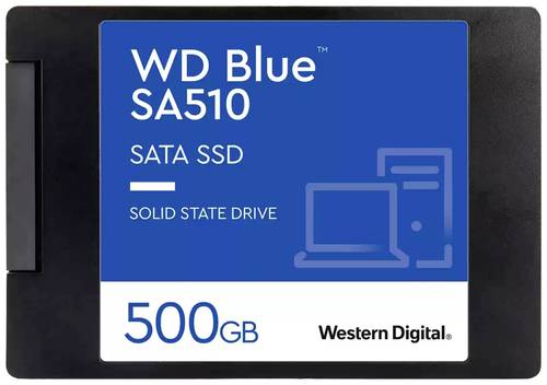 Western Digital Blue™ SA510 500GB Interne SATA SSD 6.35cm (2.5 Zoll) SATA 6 Gb/s Retail WDS500G3B0A von Western Digital