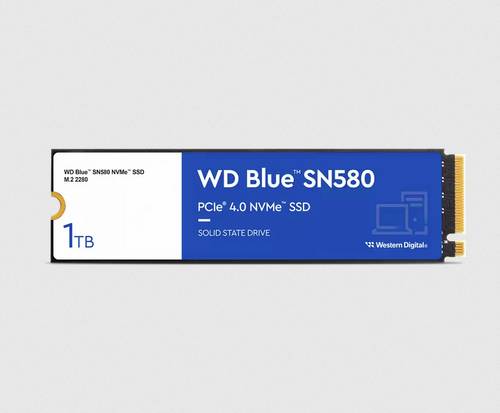 Western Digital Blue™ SN580 1TB Interne M.2 PCIe NVMe SSD 2280 PCIe NVMe 4.0 x4 Retail WDS100T3B0E von Western Digital