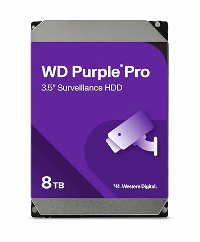 WD Purple Pro 8 TB Interne Festplatte 3,5 Zoll - OptiNAND, 550 TB/Jahr Workload-Rate, 256 MB Cache, 7.200 U/min, AllFrame KI-Technologie WD Purple Pro 8 TB Interne Festplatte 3,5 Zoll - OptiNAND, 550 TB/Jahr Workload-Rate, 256 MB Cache, 7.200 U/min, AllFrame KI-Technologie von Western Digital
