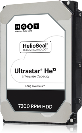 Western Digital HGST Ultrastar HE12 HUH721212ALN604 - Festplatte - 12 TB - intern - 8.9 cm (3.5) - SATA 6Gb/s - 7200 U/min - Puffer: 256 MB (0F30143) von Western Digital