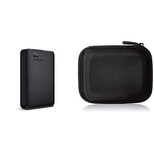 Western Digital WDBU6Y0040BBK-WESN 4TB Elements Tragbare Externe Festplatte schwarz & Amazon Basics Festplattentasche, schwarz von Western Digital