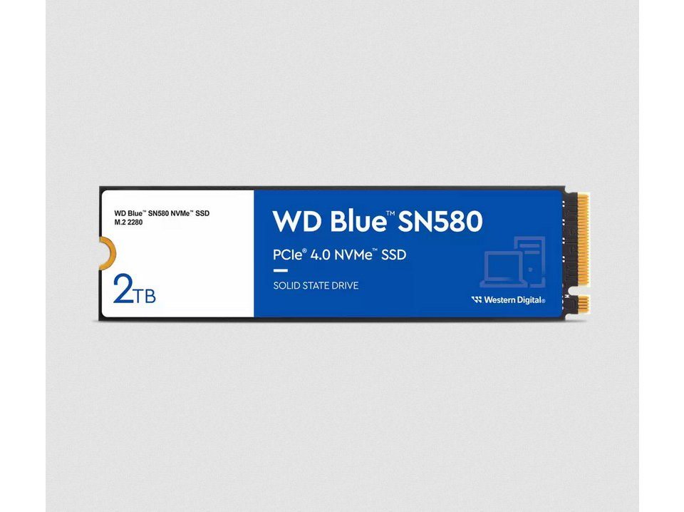 Western Digital WDS200T3B0E Blue SN580 M,2 2 TB PCI Express 4,0 TLC NVMe interne SSD (2TB) M,2 4150 MB/S Lesegeschwindigkeit, 4150 MB/S Schreibgeschwindigkeit" von Western Digital