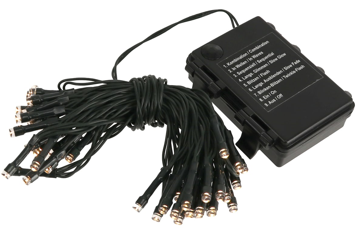 LED-Lichterkette, 48 LEDs, warmweiß, Batteriebetrieb, IP44, Timer von Westfalia Werkzeugco. GmbH & CO KG