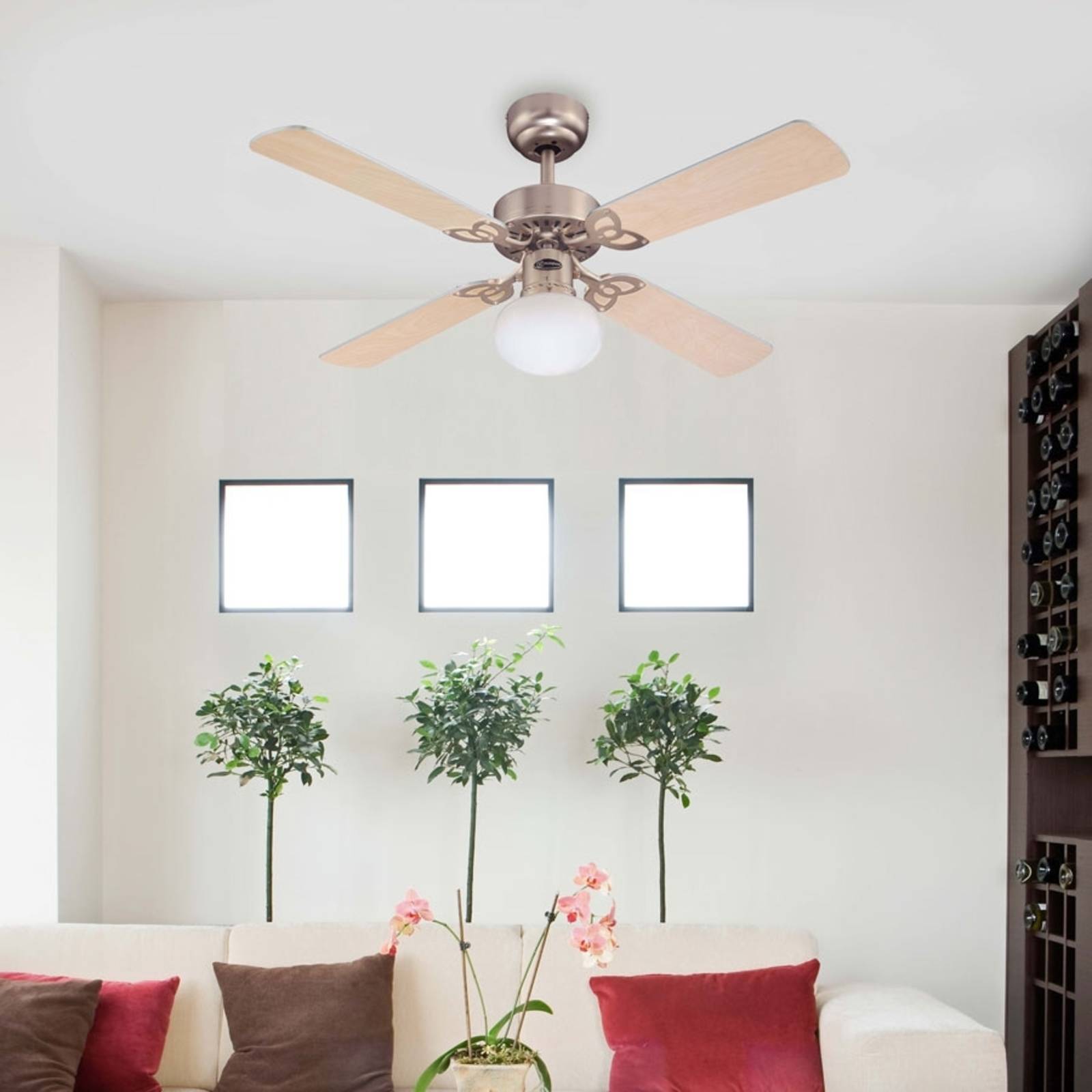 Westinghouse Vegas Ventilator m. Licht, alu geb. Westinghouse Vegas Ventilator m. Licht, alu geb. von Westinghouse