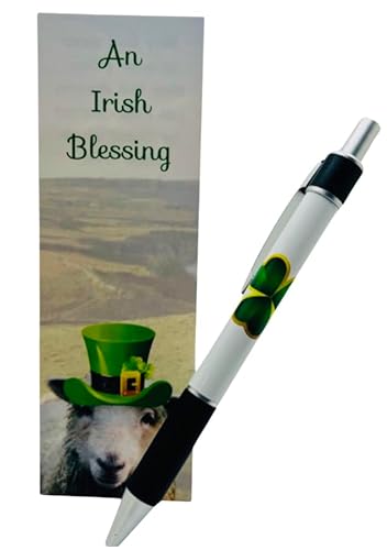 Irish Shamrock Stift mit Segen Heilige Karte Lesezeichen St. Patrick's Day Geschenkset: Souvenir von Irland Irish Shamrock Stift mit Segen Heilige Karte Lesezeichen St. Patrick's Day Geschenkset: Souvenir von Irland von Westmon Works
