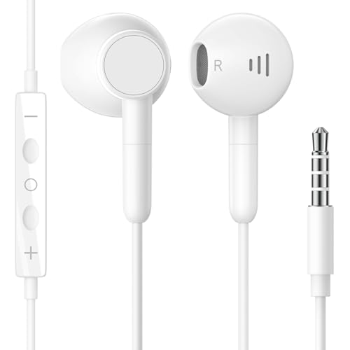 3,5 mm In-Ear Kopfhörer mit Kabel, HiFi Stereo Ohrhörer mit Mikrofon und Lautstärkeregler, Headset mit 3.5 mm Kopfhörern für i-Phone 6, Samsung Android Smartphone Laptop MP3/4 und andere 3,5 mm Geräte von Wetsky