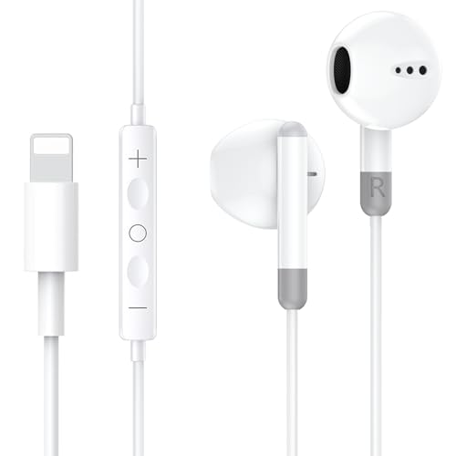 Kopfhörer mit Kabel für iPhone [MFI Zertifiziert] In-Ear-Kopfhörer, Stereo mit Mikrofon und Lautstärkeregler, kompatibel mit iPhone 14/14 Pro/14 Plus/13/13Pro/12/11/SE/XR/XS/X/8/8Plus/7Plus von Wetsky