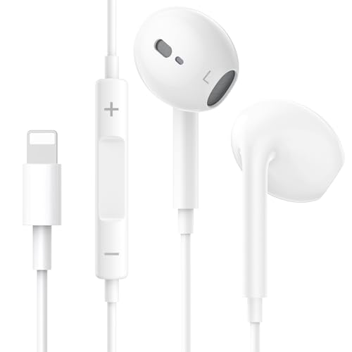 iPhone Kopfhörer mit Kabel [MFi-Zertifiziert] In Ear Kopfhörer mit mikrofon und Lautstärkeregelung, In Ear Ohrhörer mit Kabel Anschluss Kompatibel mit iPhone 14 Pro Max Plus/13/12/SE/11/XS Max/XS/8/7 von Wetsky