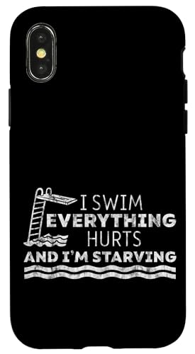 I Swim Everything Hurts And I'm Starving Tired Swimmer ---- Hülle für iPhone X/XS von Wettbewerbsfähiger und erschöpfter Schwimmer