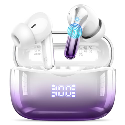 Bluetooth Kopfhörer, Kopfhörer Kabellos Bluetooth 5.3 mit 4 Mikrofon, 50 std Spielzeit mit Tiefer Bass, Neue ENC Noise Cancelling In Ear Kopfhörer, IP7 Wasserdicht Ohrhörer, LED-Anzeige, USB-C von WeurGhy