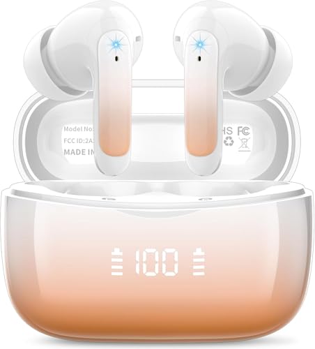 Wireless Earbuds, Bluetooth 5.3 Kopfhörer In Ear mit 4 ENC Noise Cancelling Mikrofon, Deep Bass Stereo Sound Wireless Kopfhörer, 56H Spielzeit, IPX7 Wasserdicht Bluetooth Earbuds mit LED Anzeige Wireless Earbuds, Bluetooth 5.3 Kopfhörer In Ear mit 4 ENC Noise Cancelling Mikrofon, Deep Bass Stereo Sound Wireless Kopfhörer, 56H Spielzeit, IPX7 Wasserdicht Bluetooth Earbuds mit LED Anzeige von WeurGhy