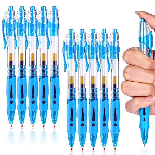 Weysoo 10 Stück Kugelschreiber, Glatt Gel Pens, Gelstifte Set, Einziehbare Gelschreiber, Schnell Trocknende Gel Kugelschreiber, Gelroller für Schreiben, Journaling, Schule, Geschäft (0.5mm,Blau) von Weysoo